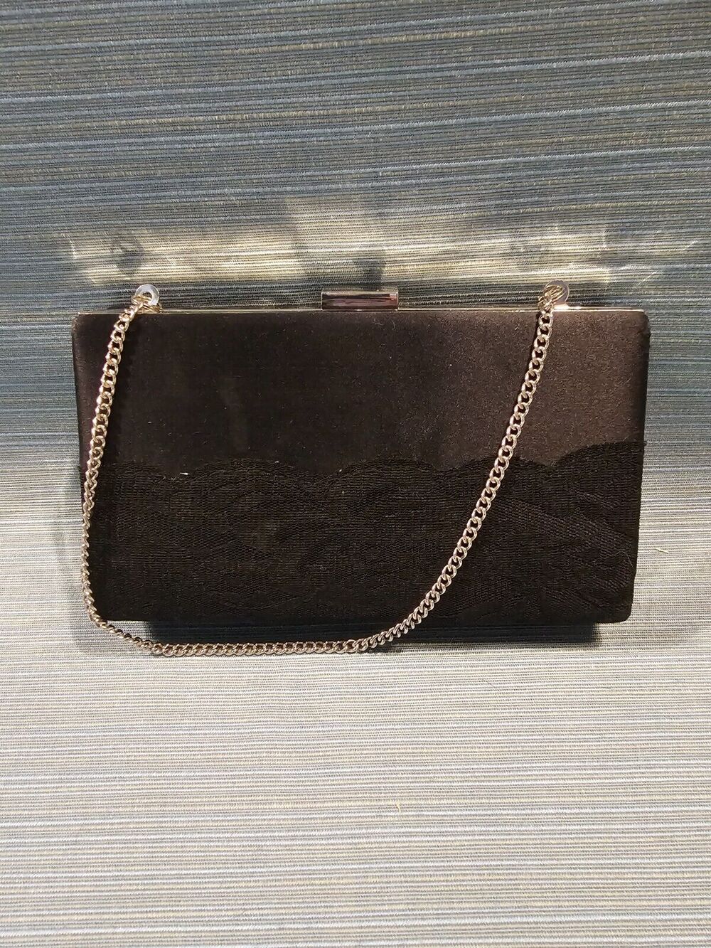 NWOT White House Black Market Formal Evening Clutch Handbag lace Black